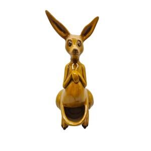 Vintage Kangaroo with Joey in its Pouch, 9.5" Tall